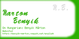 marton benyik business card